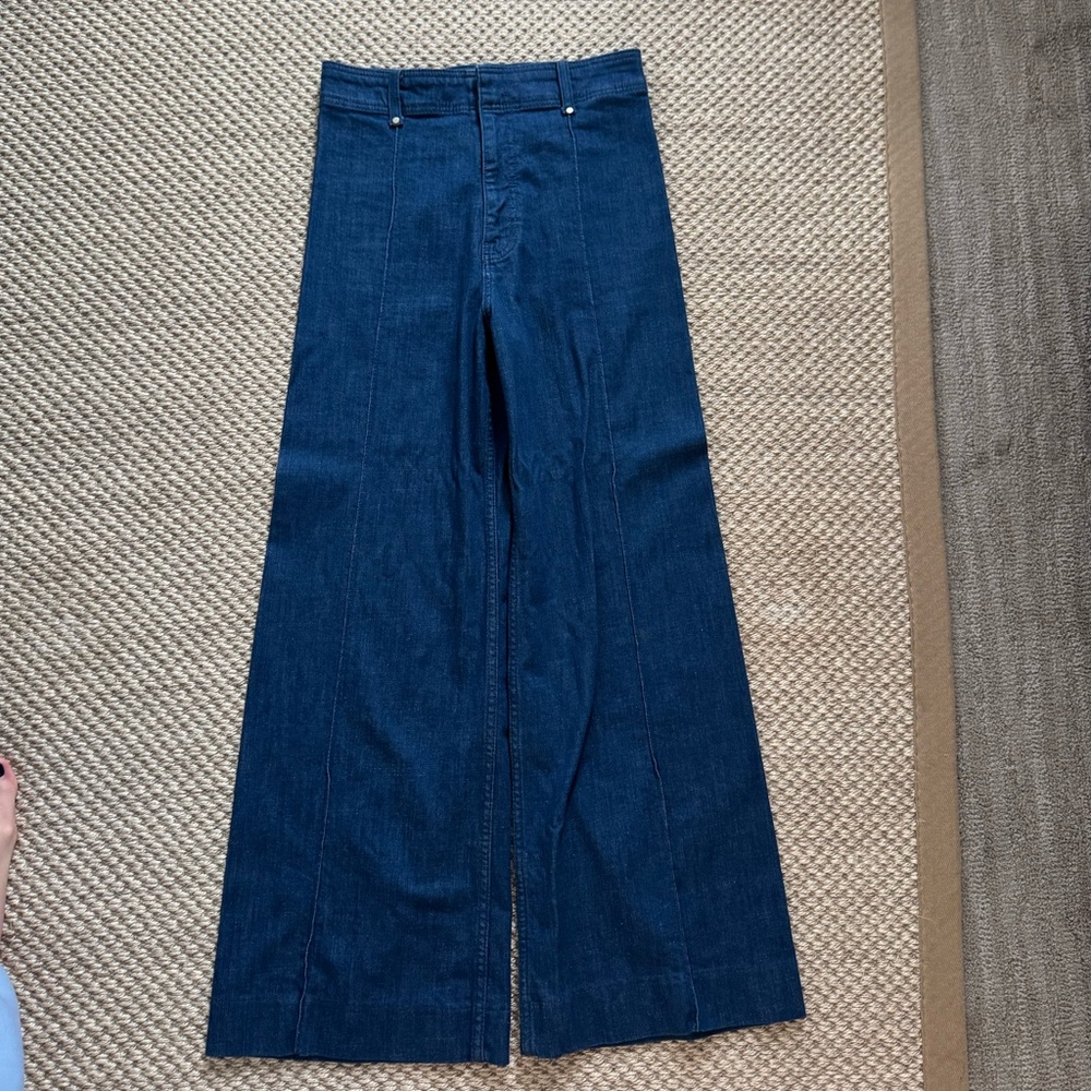 Zara wide leg blue jeans